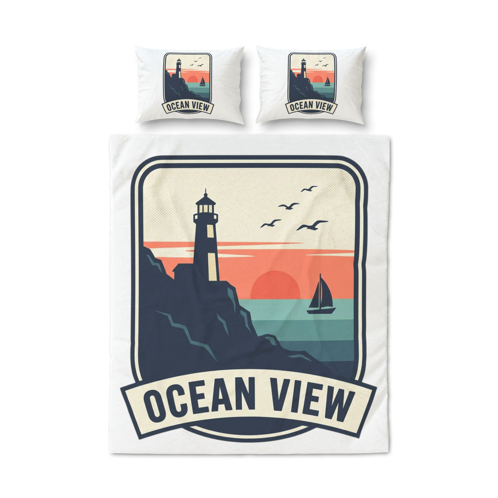 Ocean View Quilt Cover Set — Scenic Print Bedding Collection