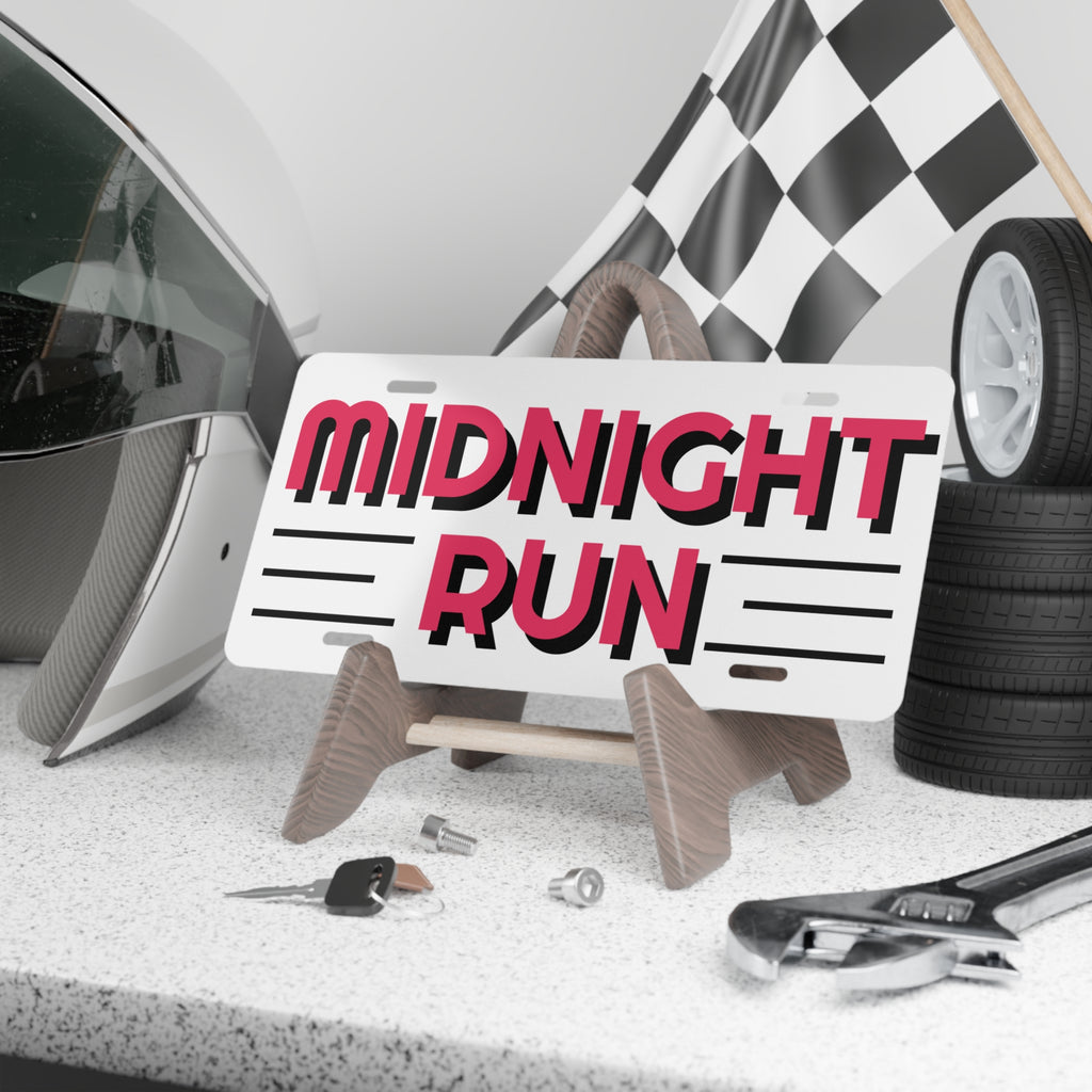 Midnight Run — Custom Aluminum Vanity Plate