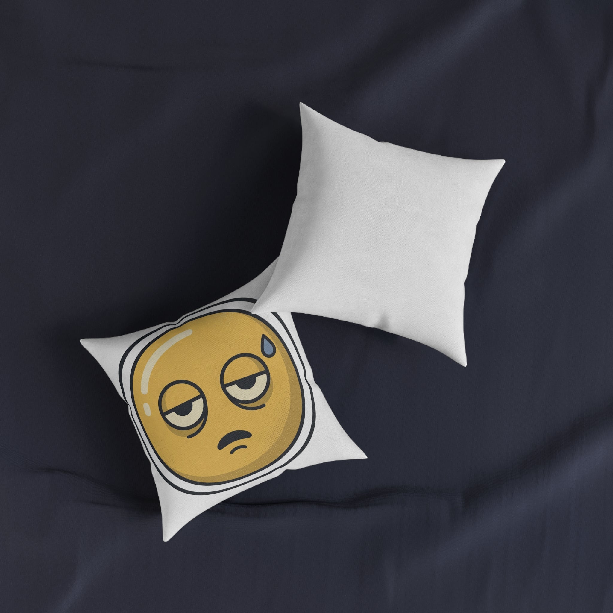 Square Pillow - Exhausted Emoji