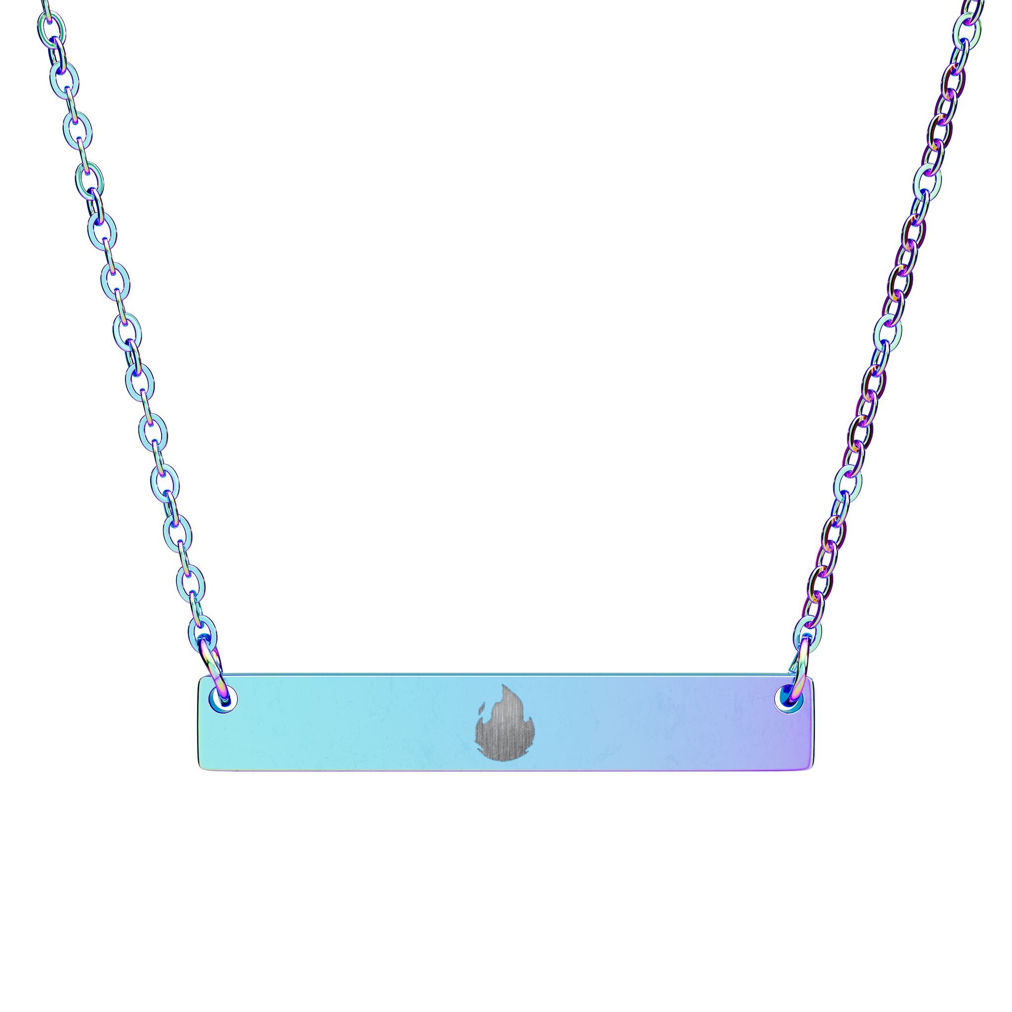 Engravable Horizontal Bar Necklace — Personalized Minimalist Name/Initial Pendant