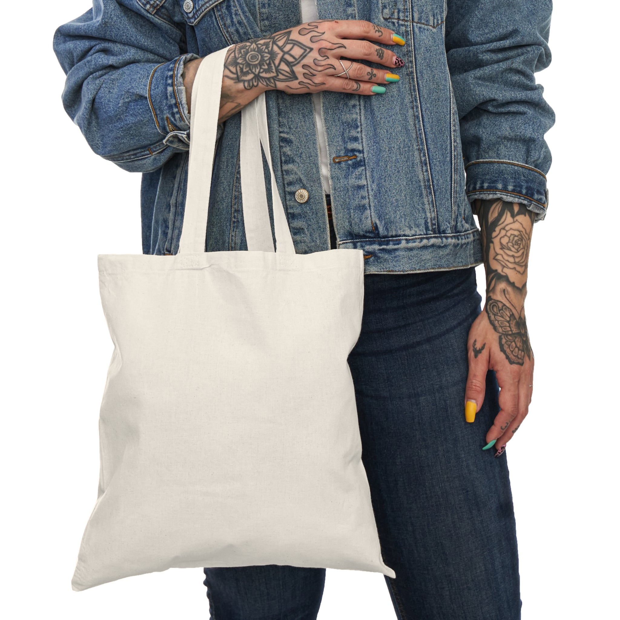 Deal With It Tote Bag — Funny Sunglasses Graphic Cotton Carry-All