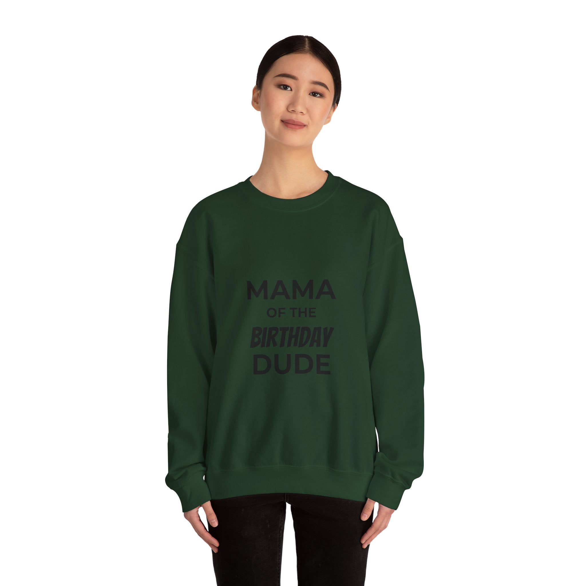 Sweatshirt — "Mama of the Birthday Dude" Cozy Mom Birthday Crewneck