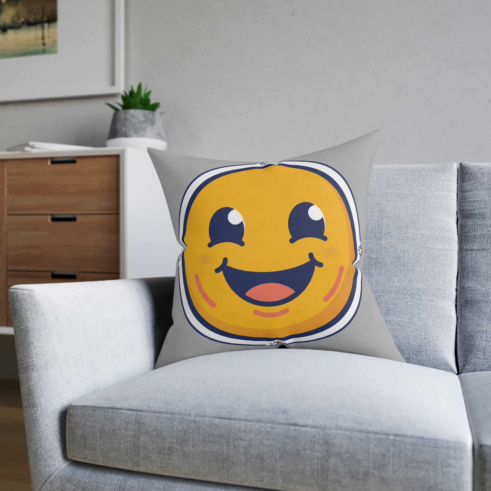 Square Pillow - Happy Face Emoji
