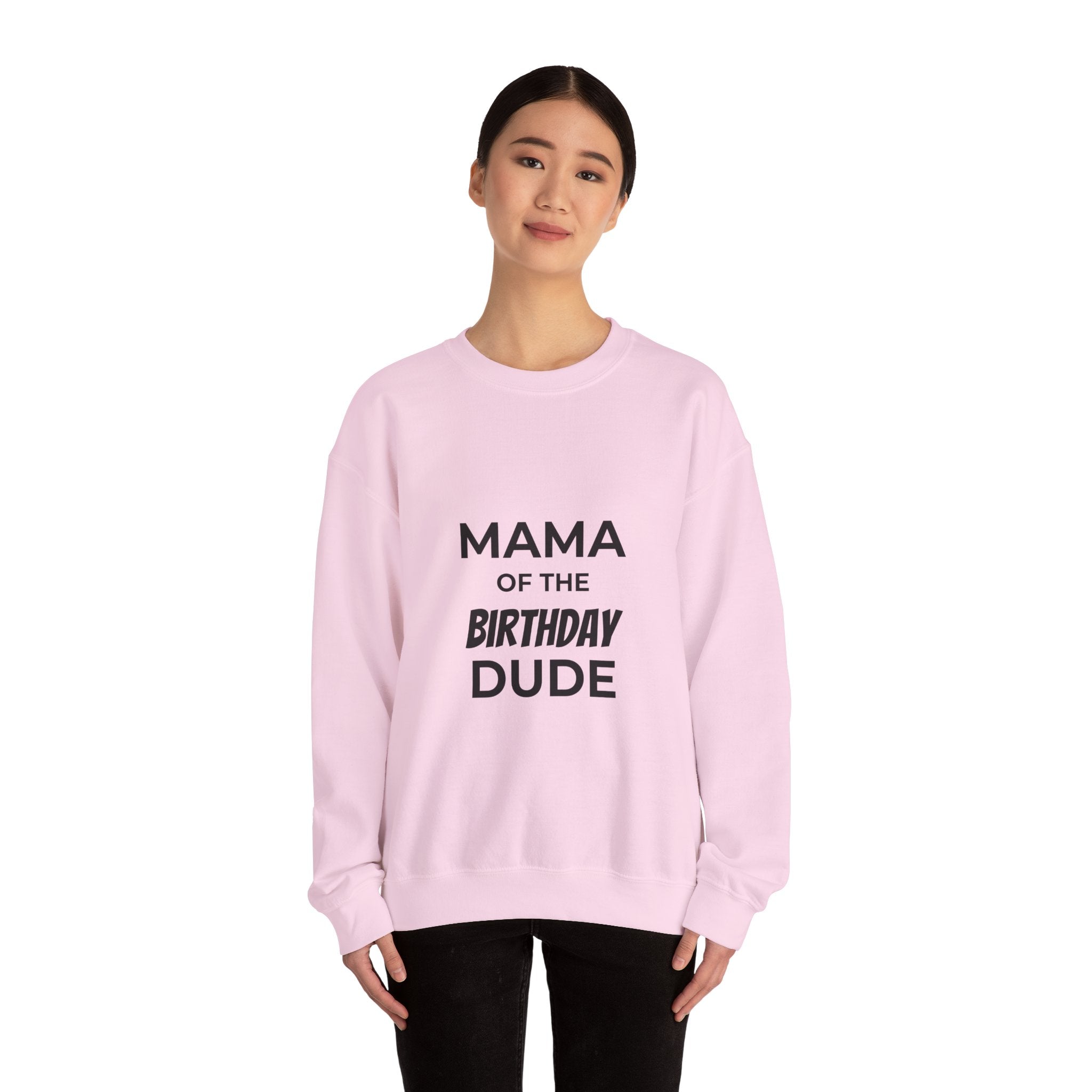 Sweatshirt — "Mama of the Birthday Dude" Cozy Mom Birthday Crewneck