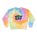 New Day Tie-Dye Sweatshirt - "It's a New Day" Light Blue Crewneck
